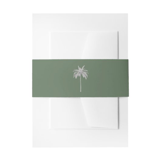 Elegant Modern Palm Tree Illustration Wedding Uitnodigingen Wikkel (Voorkant Voorbeeld)