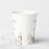 Elegant Modern Pampasgras Flowers Wedding Papieren Bekers (Rechts)