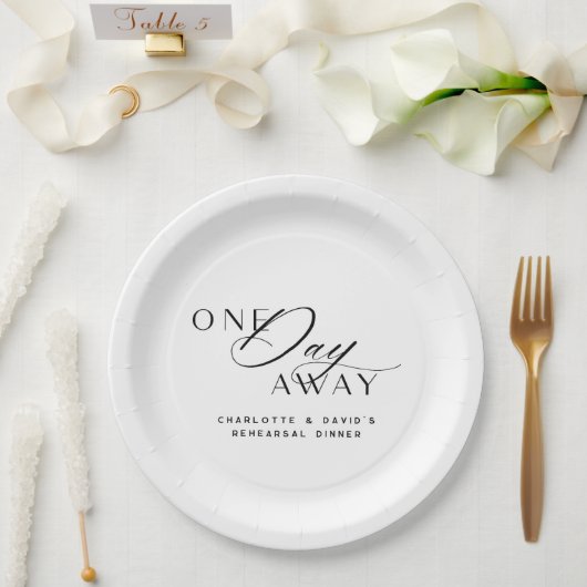 Elegant modern papieren bordje (Huwelijk)