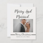 Elegant Modern Pas getrouwd Merry & Elegant Kerstm Feestdagenkaart (Voorkant)
