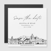 Elegant Modern Pasadena Save the Date Magnet (Voorkant / Achterkant)