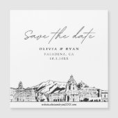 Elegant Modern Pasadena Save the Date Magnet (Voorkant)