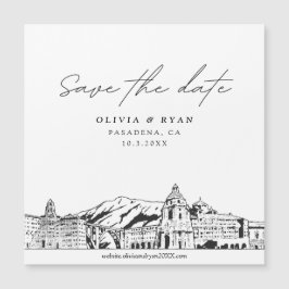 Elegant Modern Pasadena Save the Date Magnet