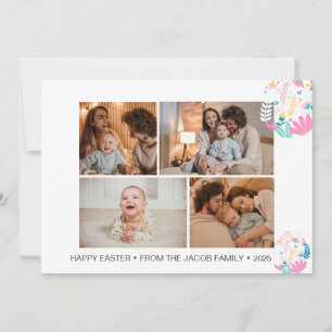 elegant Modern Pasen, familie vier foto collage H Feestdagenkaart