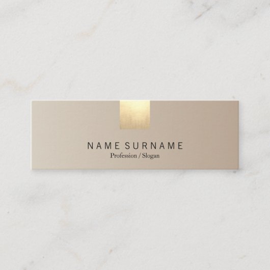 Elegant modern pasta beige gradiënt Gold Accent Mini Visitekaartje (Voorkant)