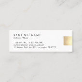 Elegant modern pasta beige gradiënt Gold Accent Mini Visitekaartje (Achterkant)