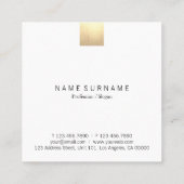 Elegant modern pasta beige gradiënt Gold Accent Vierkante Visitekaartje (Achterkant)