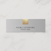 Elegant modern pasta grijs gradiënt gouden accent mini visitekaartje (Voorkant)