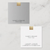 Elegant modern pasta grijs gradiënt gouden accent vierkante visitekaartje (Voorkant / Achterkant)