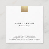 Elegant modern pasta grijs gradiënt gouden accent vierkante visitekaartje (Achterkant)