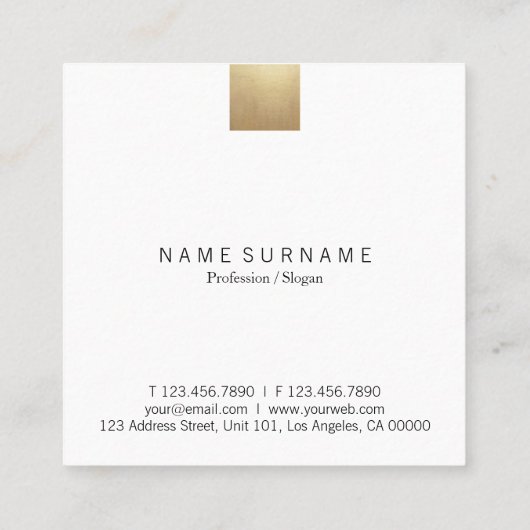 Elegant modern pasta grijs gradiënt gouden accent vierkante visitekaartje (Achterkant)