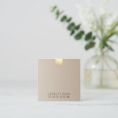 Elegant modern pasteel beige gradiënt Gold Loyalty Vierkante Visitekaartje (Staand voorkant)