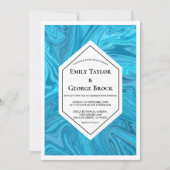 Elegant modern pastel Blue Abstract Paint Wedding Kaart (Voorkant)
