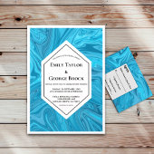 Elegant modern pastel Blue Abstract Paint Wedding Kaart