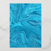 Elegant modern pastel Blue Abstract Wedding Gold Folie Uitnodiging (Achterkant)