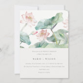 Elegant Modern Pastel Blush Waterlily Wedding Kaart (Voorkant)