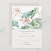 Elegant Modern Pastel Blush Waterlily Wedding Kaart (Voorkant / Achterkant)