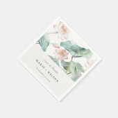Elegant Modern Pastel Blush Waterlily Wedding Servet (Hoek)