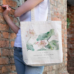 Elegant Modern Pastel Blush Waterlily Wedding Tote Bag<br><div class="desc">Neem contact met mij op via yellowfebstudio@gmail.com voor meer aanpassingen of andere overeenkomende objecten.</div>