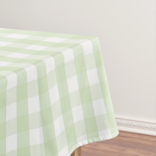 Elegant Modern Pastel Green Gingham Pattern Spring Tafelkleed (Voorbeeld)