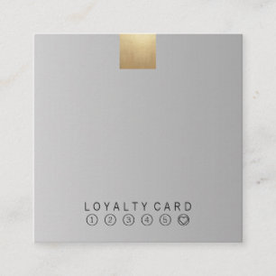 Elegant modern pastel grijs gradiënt gouden loyal vierkante visitekaartje