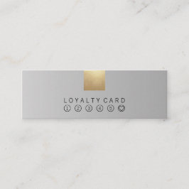 Elegant modern pastel grijs gradiënt gouden loyali mini visitekaartje