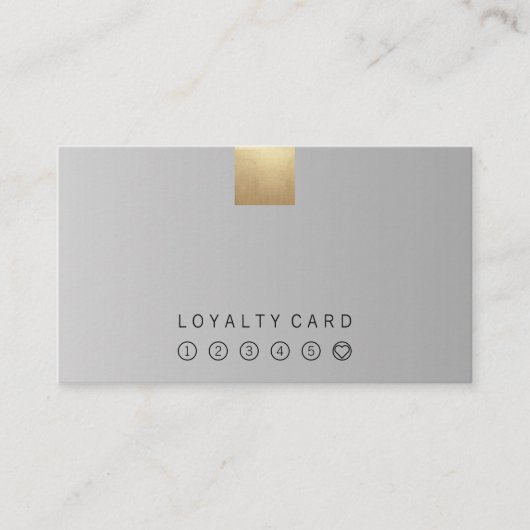Elegant modern pastel grijs gradiënt gouden loyali visitekaartje (Voorkant)