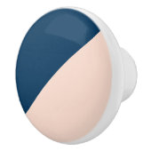 elegant modern pastel peach navy blue kleurenblok keramische knop (Rechts)