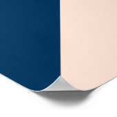 elegant modern pastel peach navy blue kleurenblok poster (Hoek)