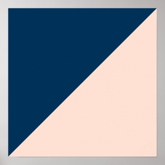 elegant modern pastel peach navy blue kleurenblok poster (Voorkant)