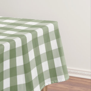 Elegant Modern Pastelgroen Gingham Patroon Lente Tafelkleed