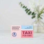 Elegant Modern Pastels Woman Taxi Driver Visitekaartje (Staand voorkant)