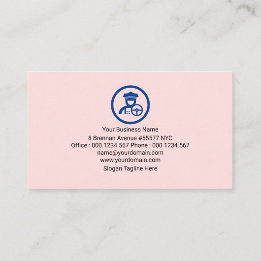 Elegant Modern Pastels Woman Taxi Driver Visitekaartje (Achterkant)