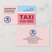 Elegant Modern Pastels Woman Taxi Driver Visitekaartje (Voorkant / Achterkant)