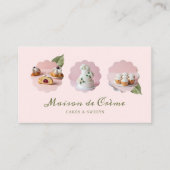 Elegant Modern Pastry Chef Bakery 3 Photo Collage Visitekaartje (Voorkant)