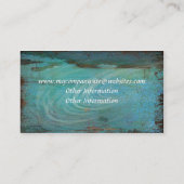 Elegant, Modern, Patina Blue Floral, Visitekaartje (Achterkant)