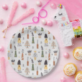 Elegant modern patroon Beste wensen kerstfeest Papieren Bordje (Feest)