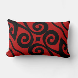 Elegant modern patroon zwart-wit en rood kussen
