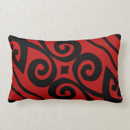 Elegant modern patroon zwart-wit en rood kussen