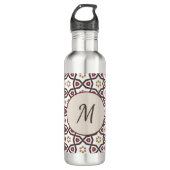 Elegant modern patroonmonogram Initiaal Aangepast Waterfles (Voorkant)
