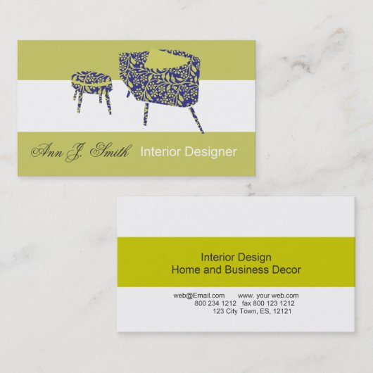 Elegant modern patroontroonontwerp voor een groen  visitekaartje (Voorkant / Achterkant)