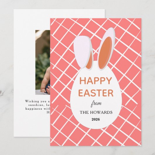 Elegant Modern Patterns Happy Easter Photo Feestdagenkaart (Voorkant / Achterkant)