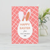 Elegant Modern Patterns Happy Easter Photo Feestdagenkaart (Staand voorkant)