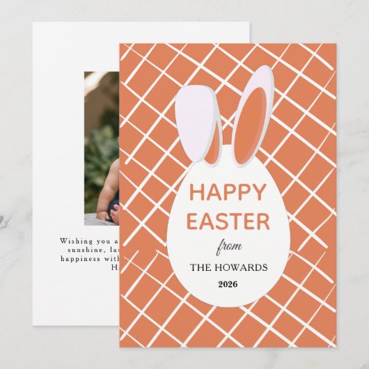 Elegant Modern Patterns Happy Easter Photo Feestdagenkaart (Voorkant / Achterkant)