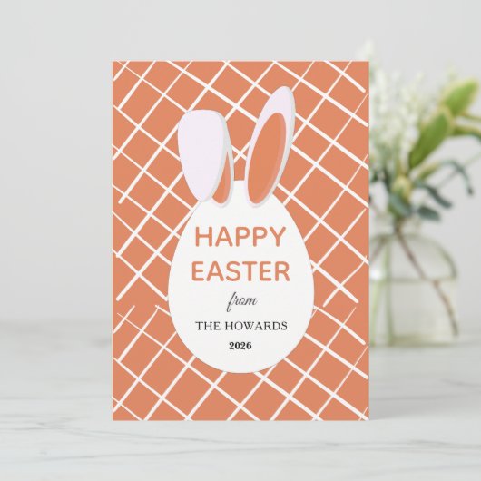 Elegant Modern Patterns Happy Easter Photo Feestdagenkaart (Staand voorkant)