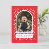 Elegant Modern Patterns Happy Easter Photo Feestdagenkaart (Staand voorkant)