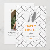 Elegant Modern Patterns Happy Easter Photo Feestdagenkaart (Voorkant / Achterkant)