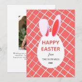 Elegant Modern Patterns Happy Easter Photo Feestdagenkaart (Voorkant / Achterkant)