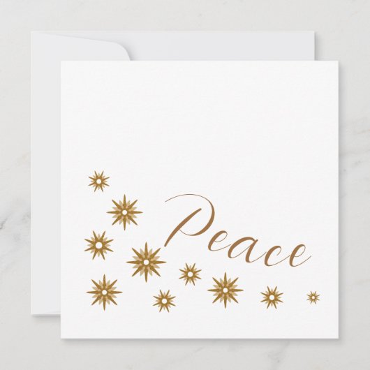 Elegant Modern Peace Gold Star Feestdagenkaart (Voorkant)