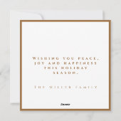 Elegant Modern Peace Gold Star Feestdagenkaart (Achterkant)